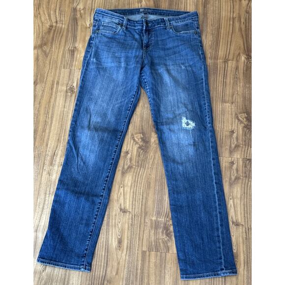 Kut from The Kloth Womens Boyfriend Mid-Rise Straight Jeans Sz 8 Blue - Picture 1 of 7